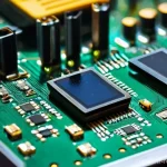 전자제품 재사용 가능한 부품 - **Prompt:** A close-up, high-definition photo of a pair of hands (gender-neutral, perhaps wearing li...